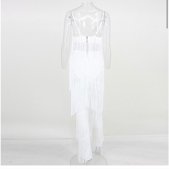 NEW! Host Pick! White Fringe Jumpsuit (Tassel) - Picture 7 of 8